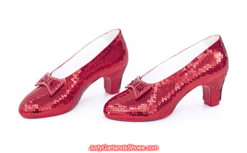 A-grade hand-sewn ruby slippers in Judy Garland's size 5B