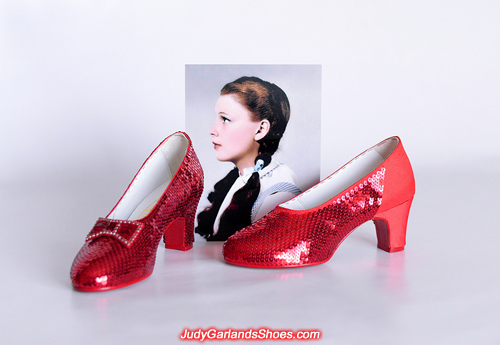 Crafting Dorothy's hand-sewn ruby slippers