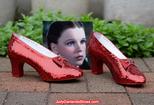 Exquisite pair of hand-sewn ruby slippers to kick off 2018