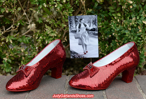 Exquisite pair of hand-sewn ruby slippers to kick off 2018