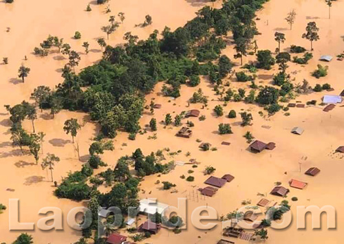 Flooding in Attapeu province caused by the collapse of dam