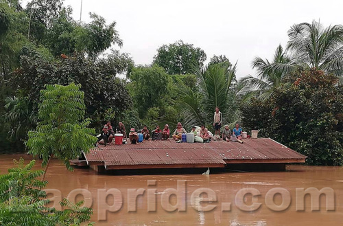 Flooding in Attapeu province caused by the collapse of dam