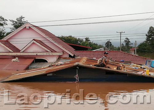 Flooding in Attapeu province caused by the collapse of dam