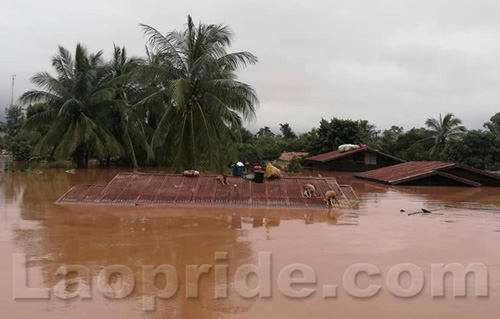 Flooding in Attapeu province caused by the collapse of dam