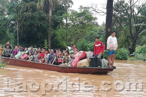 Flooding in Attapeu province caused by the collapse of dam