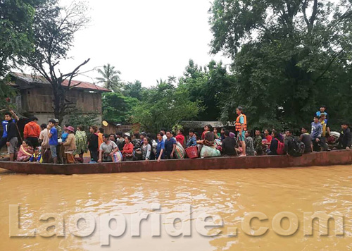 Flooding in Attapeu province caused by the collapse of dam