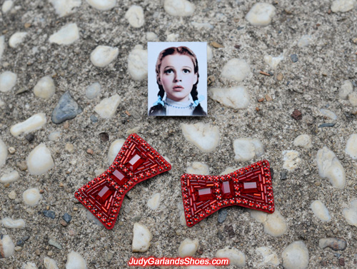 Hand-sewn ruby slipper bows for our next ruby slippers