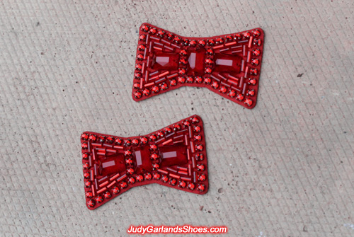 Hand-sewn ruby slipper bows made in March, 2018