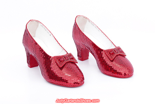 Hand-sewn ruby slippers crafted in August, 2019