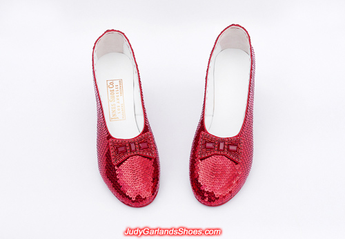 Hand-sewn ruby slippers crafted in August, 2019