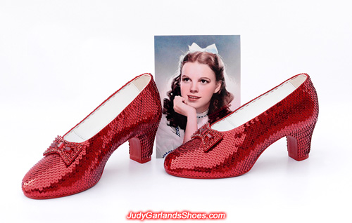 Hand-sewn ruby slippers crafted in January, 2019