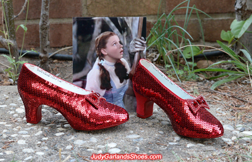 Hard at work sequining Judy Garland's ruby slippers