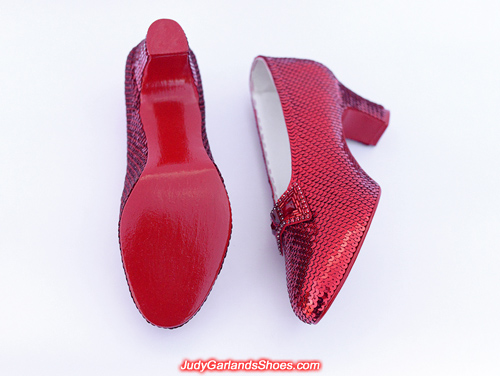 High quality hand-sewn ruby slippers in size 7