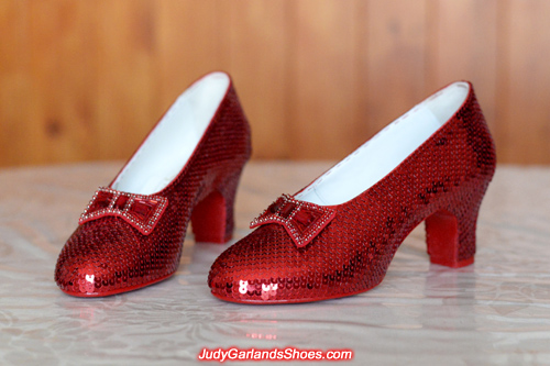 Judy Garland as Dorothy's finished pair of ruby slippers