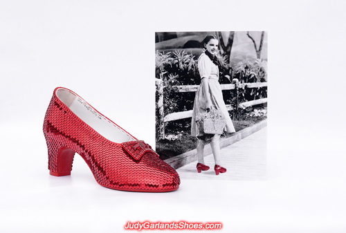 Judy Garland's beautiful right shoe is completed