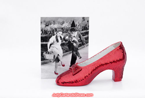 Judy Garland's beautiful right shoe is completed