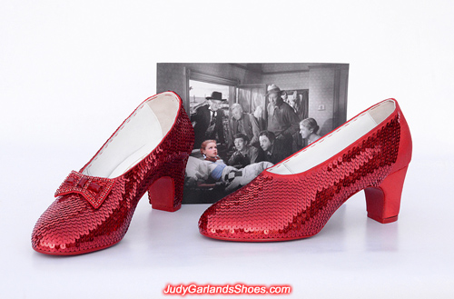 Judy Garland's hand-sewn ruby slippers is taking shape