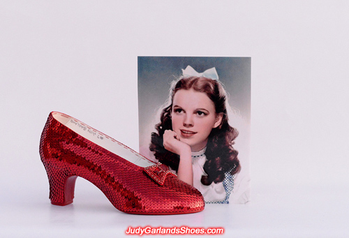 Judy Garland's size 5B right shoe is finished