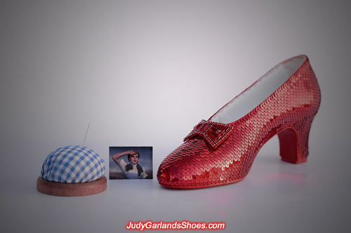 Judy Garland's size 5B right shoe is finished