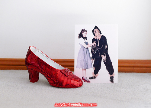 Judy Garland's size 5B right shoe is sequined