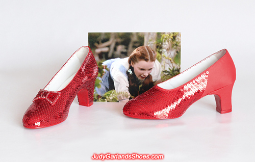 Judy Garland's size 5B ruby slippers is 80 percent complete