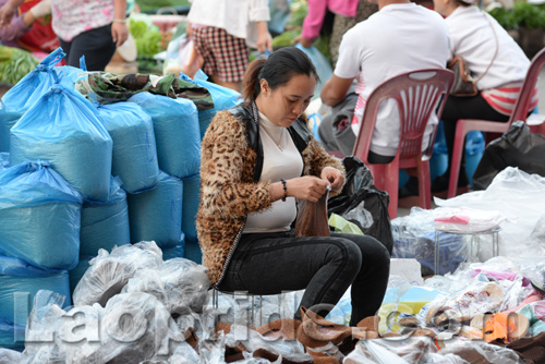 Khua Din market in Vientiane, Laos