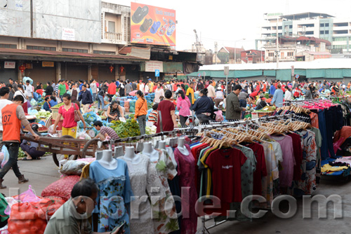 Khua Din market in Vientiane, Laos