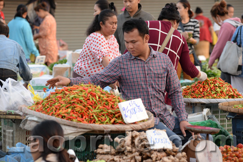 Khua Din market in Vientiane, Laos