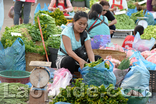 Khua Din market in Vientiane, Laos