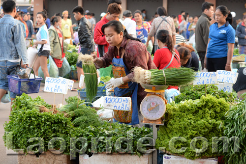 Khua Din market in Vientiane, Laos