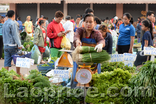 Khua Din market in Vientiane, Laos