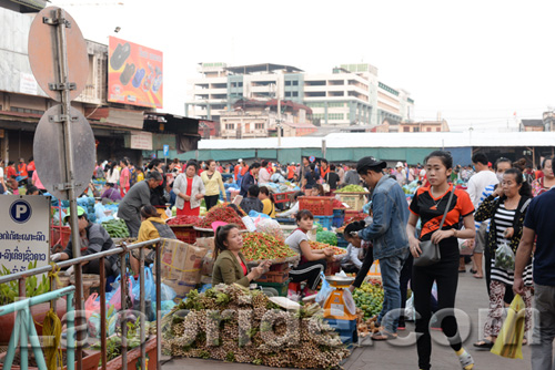 Khua Din market in Vientiane, Laos