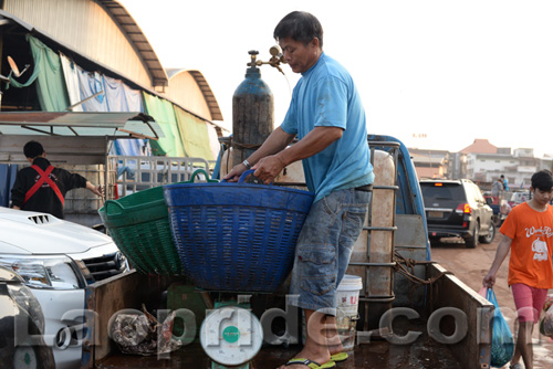 Khua Din market in Vientiane, Laos