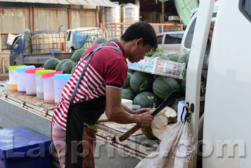 Khua Din market in Vientiane, Laos