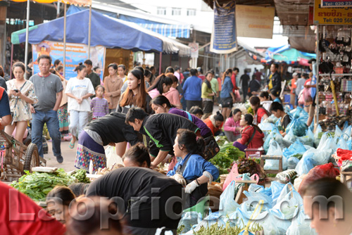 Khua Din market in Vientiane, Laos