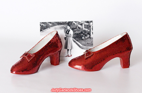 Masterpiece pair of hand-sewn ruby slippers