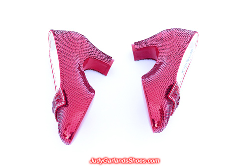 Size 5B hand-sewn ruby slippers made in November, 2019