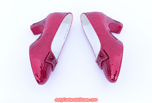 Size 5B hand-sewn ruby slippers made in November, 2019