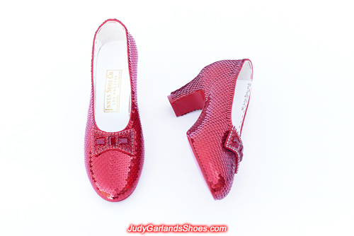 Size 5B hand-sewn ruby slippers made in October, 2019