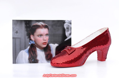 The finished right shoe for women's size 8.5 ruby slippers