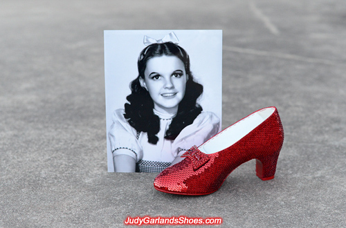 The right shoe is finished for size 7 ruby slippers