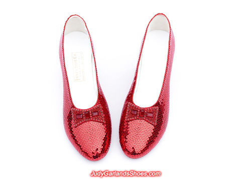 US women's size 8.5 hand-sewn ruby slippers