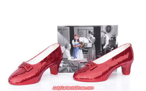 Wedding hand-sewn ruby slippers in women's size 10