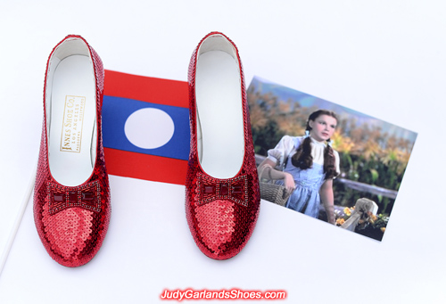 Beautiful size 5B hand-sewn ruby slippers