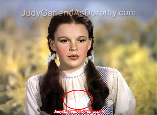 Judy Garland as Dorothy's sheer blouse