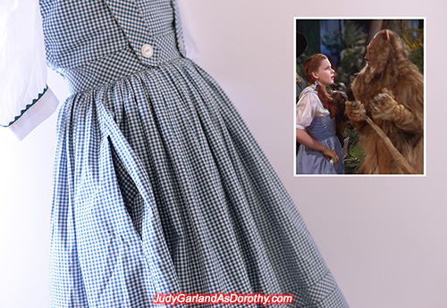 Right pocket on Judy Garland as Dorothy's dress