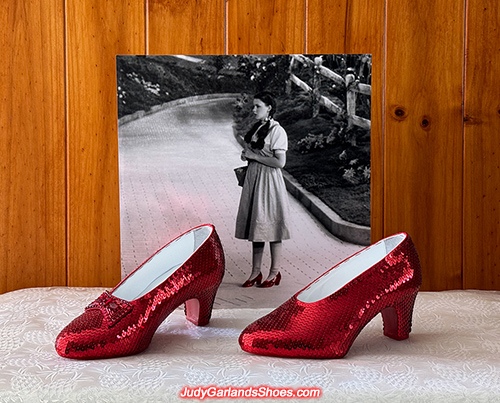 Size 5B hand-sewn ruby slippers almost finished