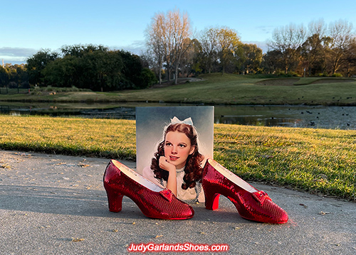 Size 5B hand-sewn ruby slippers made in June, 2022