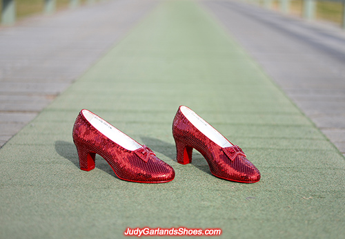 Size 5B hand-sewn ruby slippers made in June, 2022