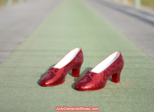 Size 5B hand-sewn ruby slippers made in June, 2022